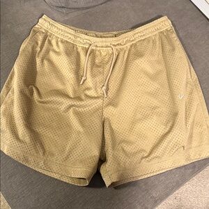 Nike Beige Mesh Athletic Shorts